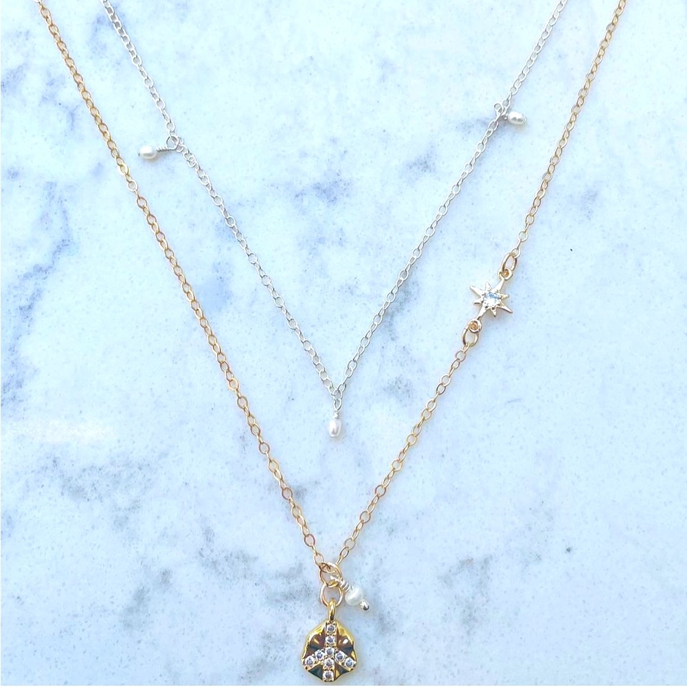 Luvleigh designs - layered celestial peace necklace